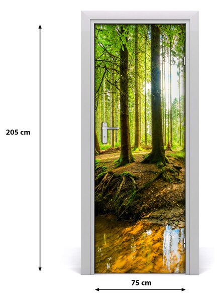 Fototapeta na dvere Strumień w lasi 75x205 cm