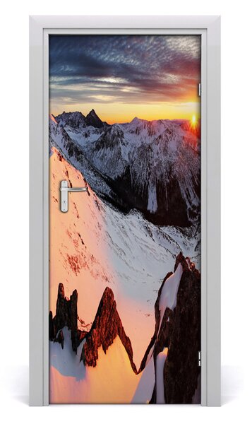 Fototapeta na dvere hory zima 85x205 cm