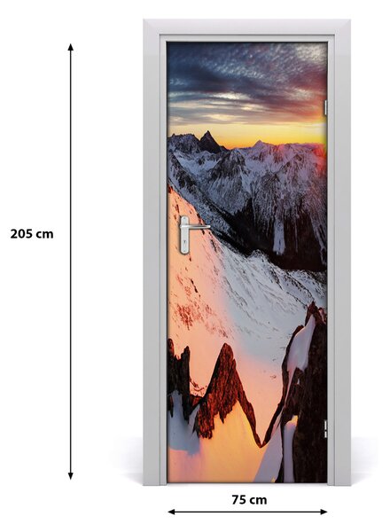 Fototapeta na dvere hory zima 75x205 cm