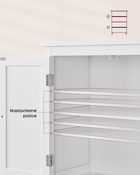 SONGMICS Kúpeľňová skrinka VASAGLE SWEDE biela