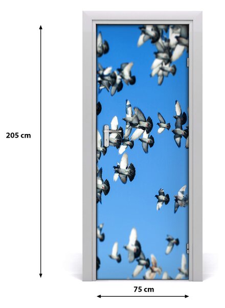 Fototapeta na dvere holuby na nebi 75x205 cm