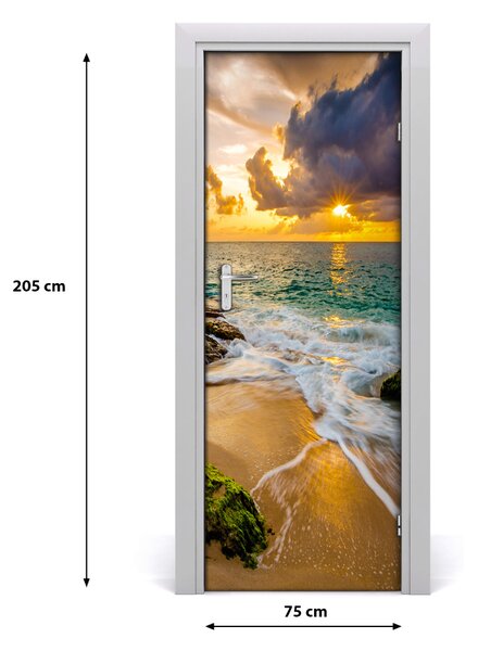 Fototapeta na dvere západ slnka mora 75x205 cm