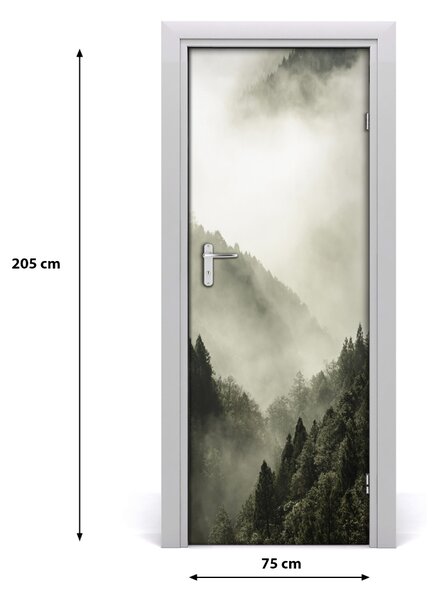 Fototapeta na dvere hmla nad lesom 75x205 cm