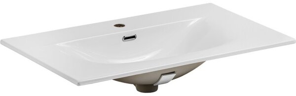 Comad Závesná skrinka Talia Casella so zápustným umývadlom 80 cm čierny mat/dub casella