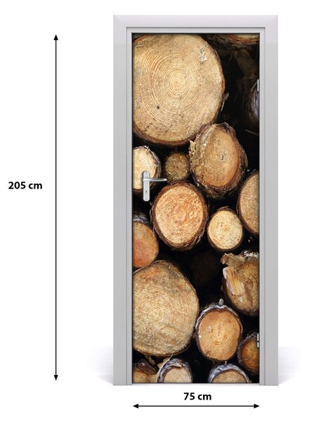 Fototapeta na dvere polená dreva 75x205 cm