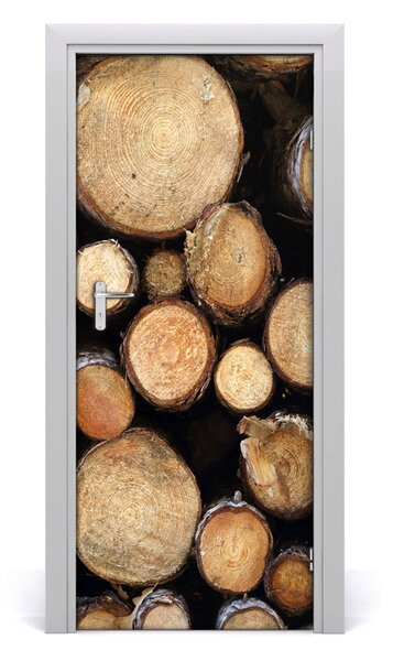 Fototapeta na dvere polená dreva 85x205 cm