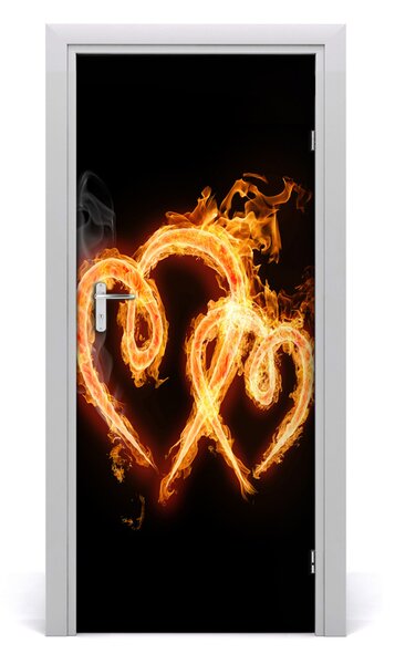 Fototapeta na dvere horiace srdce 85x205 cm