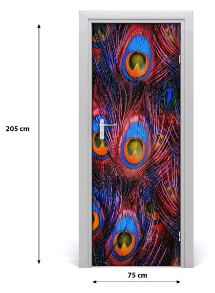 Fototapeta na dvere pávie perá 75x205 cm