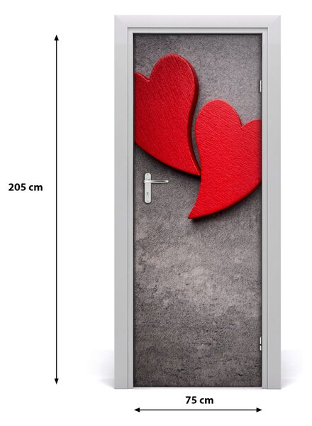 Fototapeta na dvere červená srdce 75x205 cm