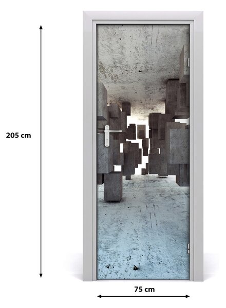 Fototapeta na dvere betón šesťuholník 75x205 cm