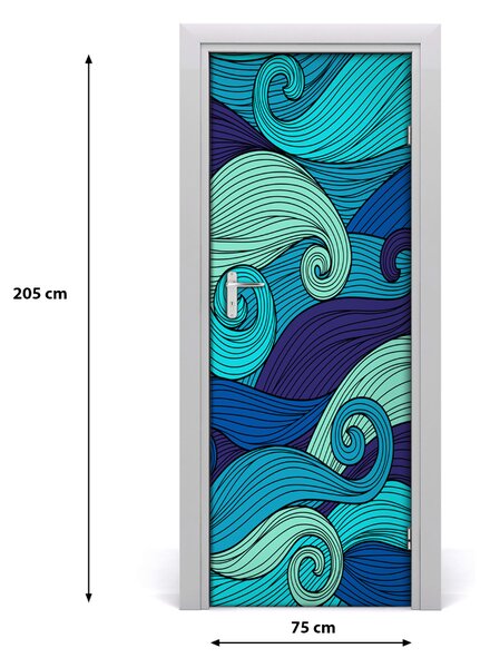 Fototapeta na dvere abstraktné vlny 75x205 cm