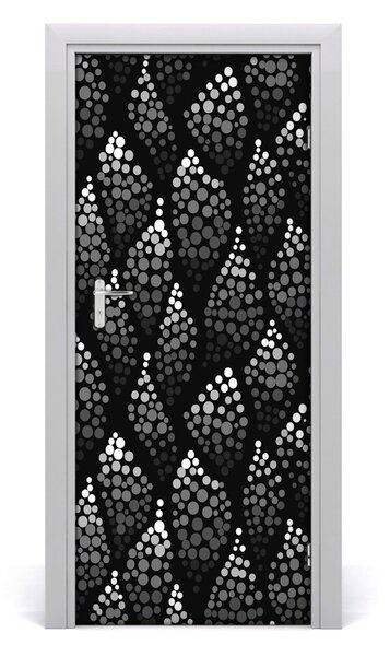 Fototapeta na dvere čiernobiele bodky 85x205 cm
