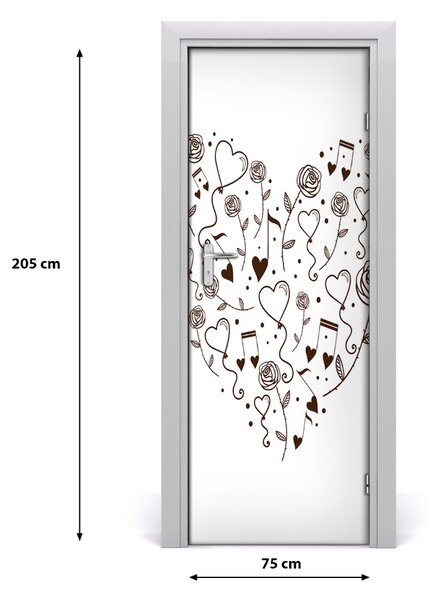 Fototapeta samolepiace na dvere srdce 75x205 cm
