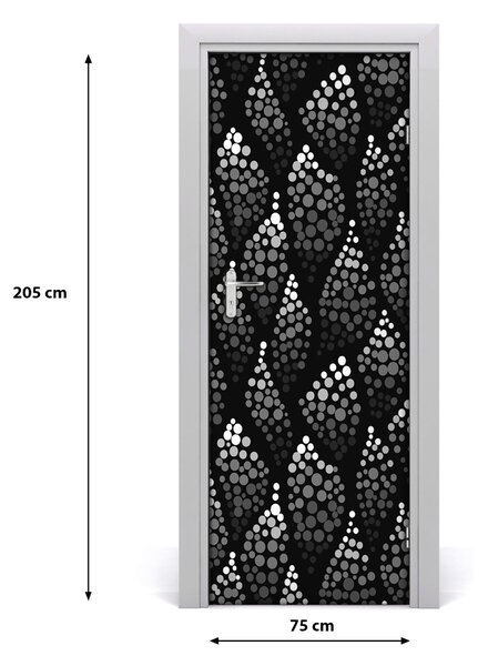 Fototapeta na dvere čiernobiele bodky 75x205 cm