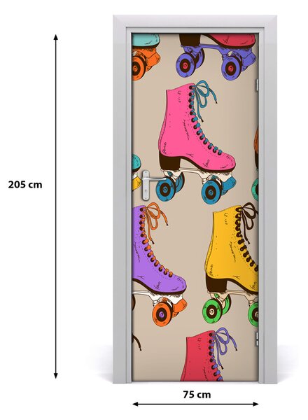 Fototapeta samolepiace na dvere farebné kolieskové korčule 75x205 cm