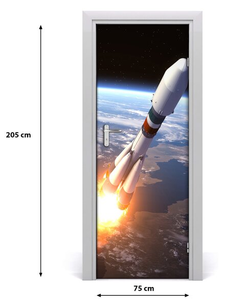 Fototapeta samolepiace dvere kozmická raketa 75x205 cm