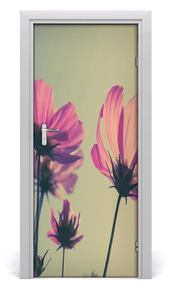 Fototapeta samolepiace na dvere ružové kvety 85x205 cm