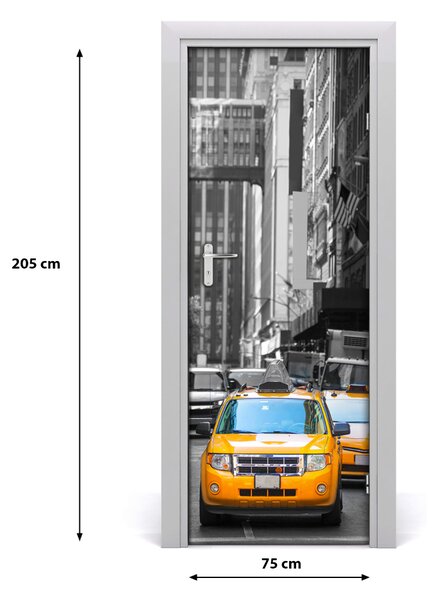 Fototapeta samolepiace dvere taxi New York 75x205 cm