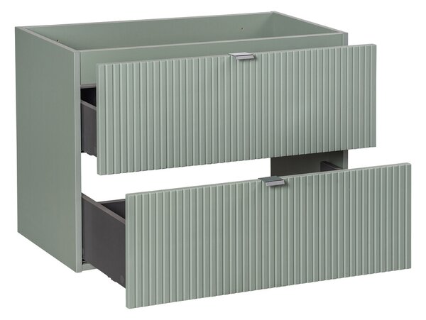 Comad Závesná skrinka pod umývadlo Line Reed s doskou 80 cm zelená/dub coast evoke