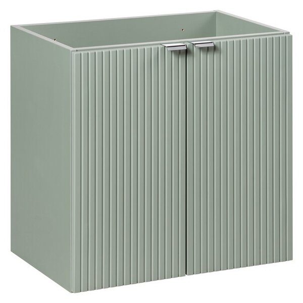 Comad Závesná skrinka Line Reed Green s doskou a umývadlami 140 cm zelená/dub evoke