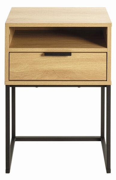 NOČNÝ STOLÍK, čierna, farba duba, 40/60/28 cm - Nočné stolíky, Online Only