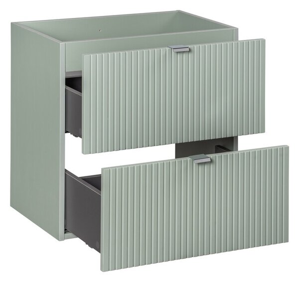 Comad Závesná skrinka Line Reed Green Pati s doskou a umývadlami 140 cm zelená/dub coast evoke