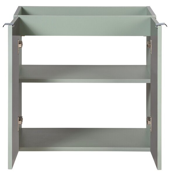 Comad Závesná skrinka Line Reed Green Pati s doskou a umývadlami 140 cm zelená/dub coast evoke