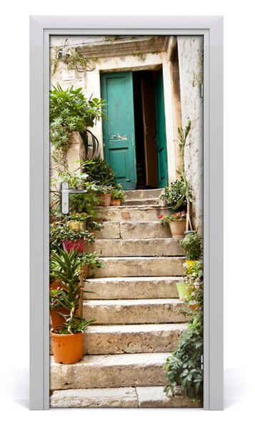 Fototapeta samolepiace na dvere staré schody 85x205 cm