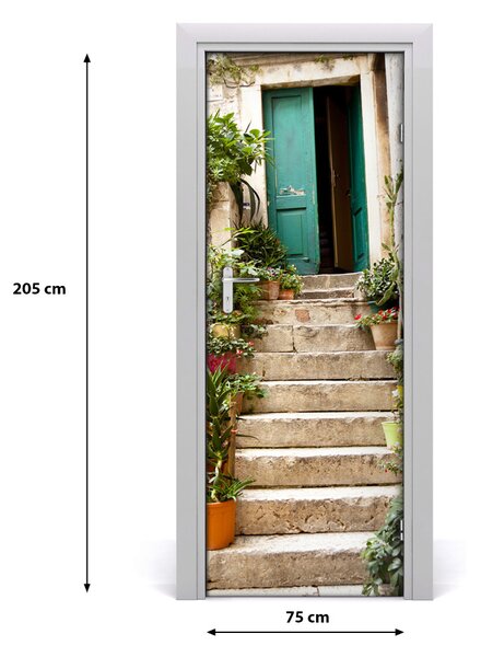 Fototapeta samolepiace na dvere staré schody 75x205 cm