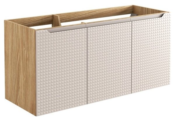 Comad Závesná skrinka Luxor Beige Sky so zápustným umývadlom 120 cm béžová/dub olejovaný