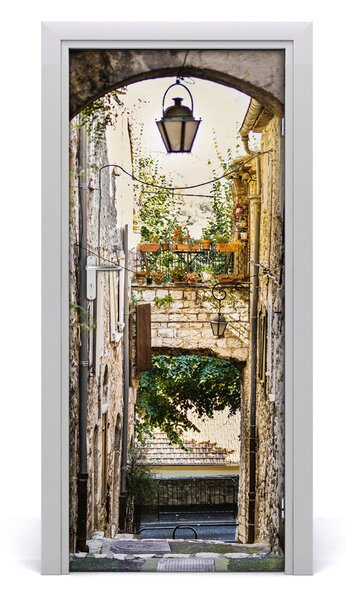 Fototapeta samolepiace dvere staré mesto 85x205 cm