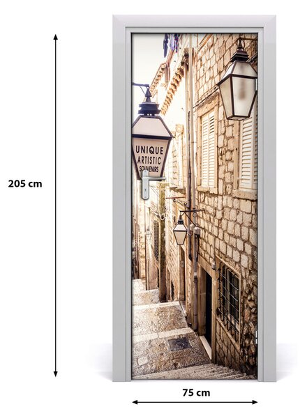 Fototapeta samolepiace dvere ulice staré mesto 75x205 cm
