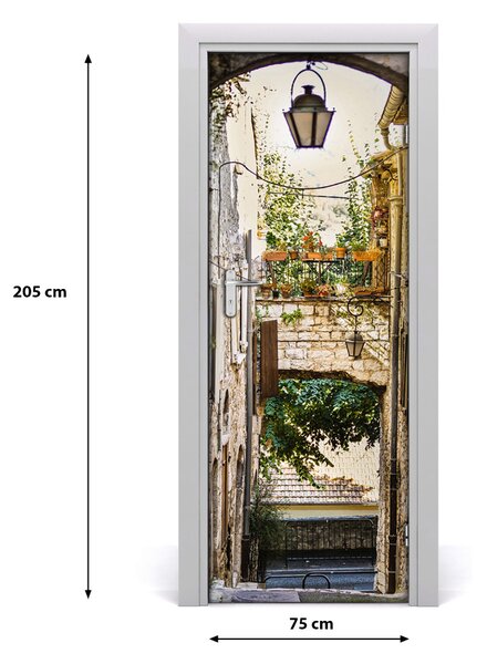 Fototapeta samolepiace dvere staré mesto 75x205 cm