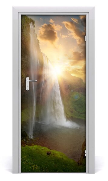 Fototapeta samolepiace dvere vodopády Island 85x205 cm