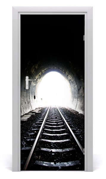 Fototapeta samolepiace dvere koľaje tunel 85x205 cm