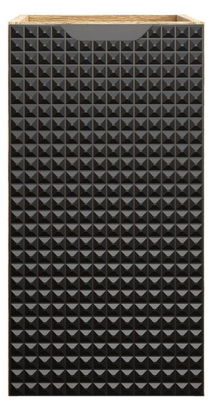 Comad Závesná skrinka Luxor Black s doskou a umývadlom 90 cm čierna/dub olejovaný