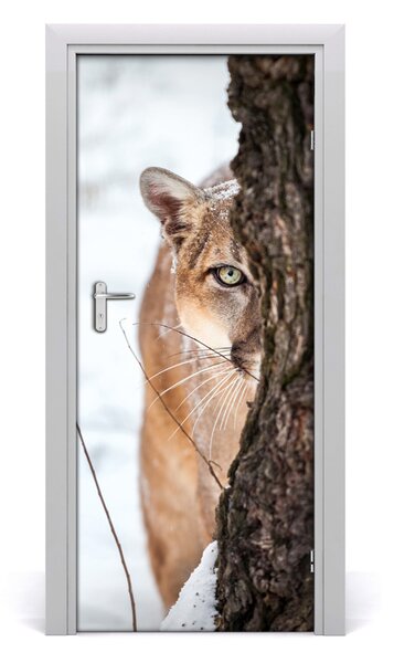 Fototapeta samolepiace na dvere horská puma 85x205 cm