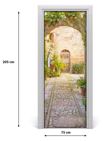 Fototapeta samolepiace dvere romatická ulice 75x205 cm