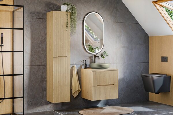 Comad Závesná skrinka pod umývadlo Nordic Nature s doskou 60 cm dub cremona