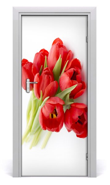 Fototapeta samolepiace červené tulipány 85x205 cm