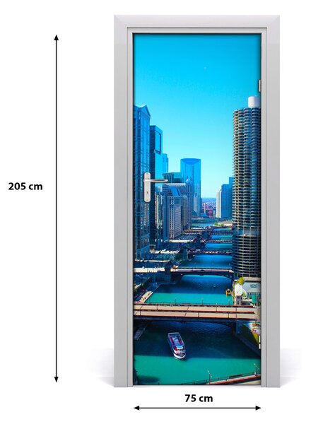 Fototapeta samolepiace na dvere Chicago rieka 75x205 cm