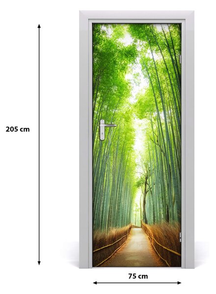 Fototapeta samolepiace dvere chodník bambusy 75x205 cm