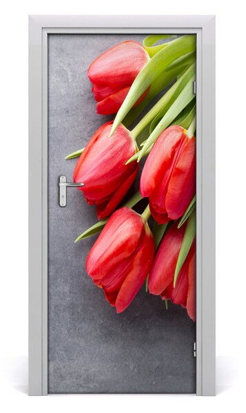 Fototapeta samolepiace červené tulipány 85x205 cm