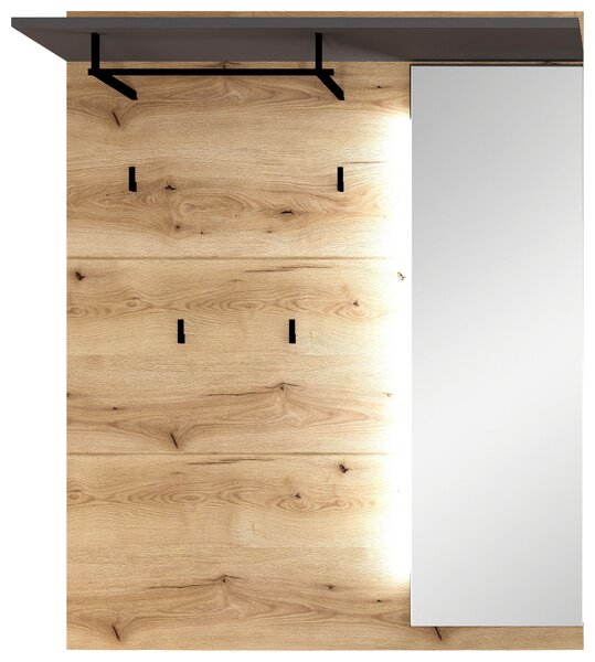 VEŠIAKOVÝ PANEL, grafitová, farba duba, 120/149/30 cm Xora - Vešiakové steny, Online Only