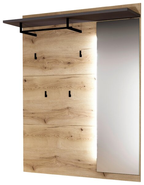 VEŠIAKOVÝ PANEL, grafitová, farba duba, 120/149/30 cm Xora - Vešiakové steny, Online Only