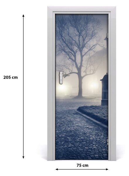 Fototapeta samolepiace dvere ulice hmla 75x205 cm