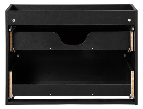 Comad Závesná skrinka pod umývadlo Nova Black I s doskou 80 cm čierna/dub coast evoke