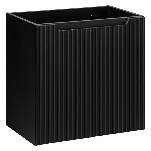 Comad Závesná skrinka Nova Black s doskou a umývadlami 140 cm čierna/dub evoke