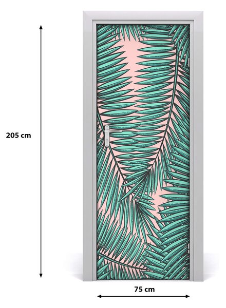 Samolepiace fototapety na dvere listy palmy 75x205 cm