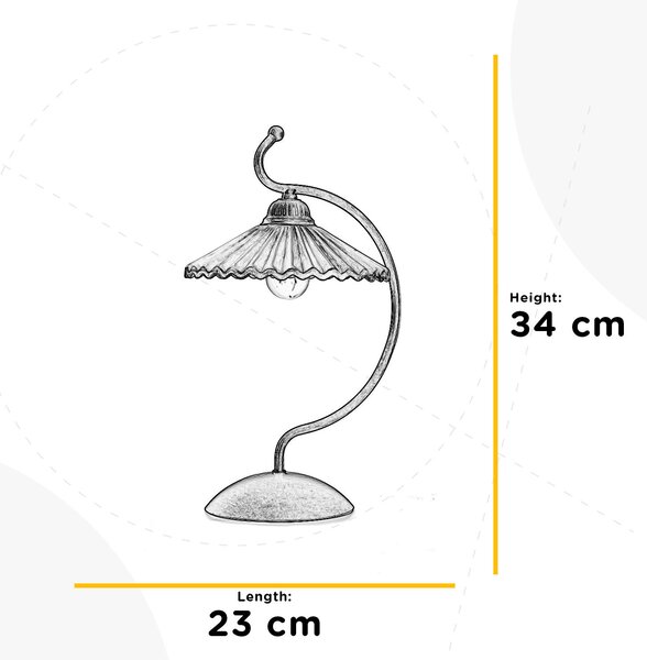 STOLNÁ LAMPA, E14, 23/34 cm - Interiérové svietidlá
